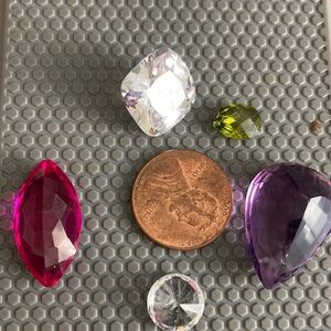 Gemstones from 14k gold rings, gemstone lot